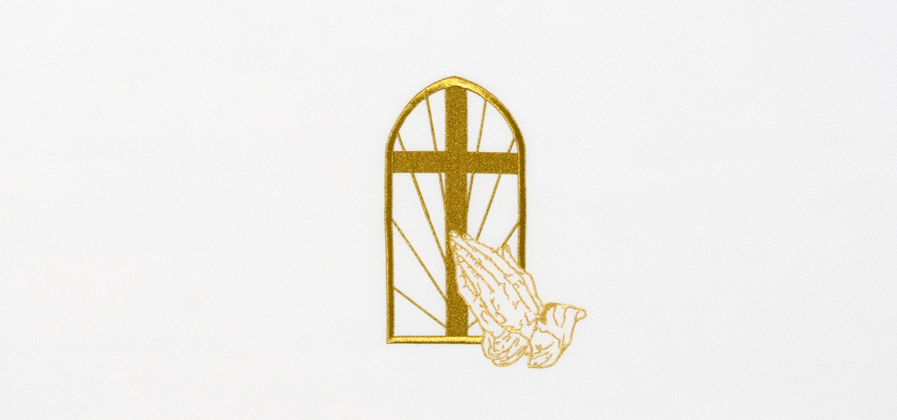 09 Church Window White-Gold Faux